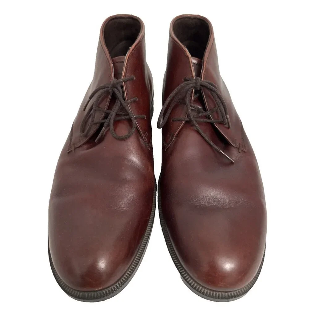 ECCO Chukka Boots Shoes EU 46 US 12/12.5‎ Cognac Brown Leather Ankle Lace Up